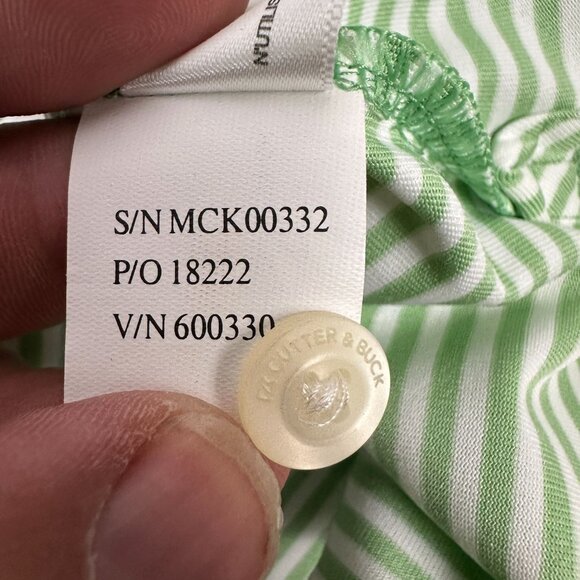 Cutter & Buck Mens Ryder Cup 2012 Medinah Polo Shirt SIze L Green Striped - Picture 7 of 7